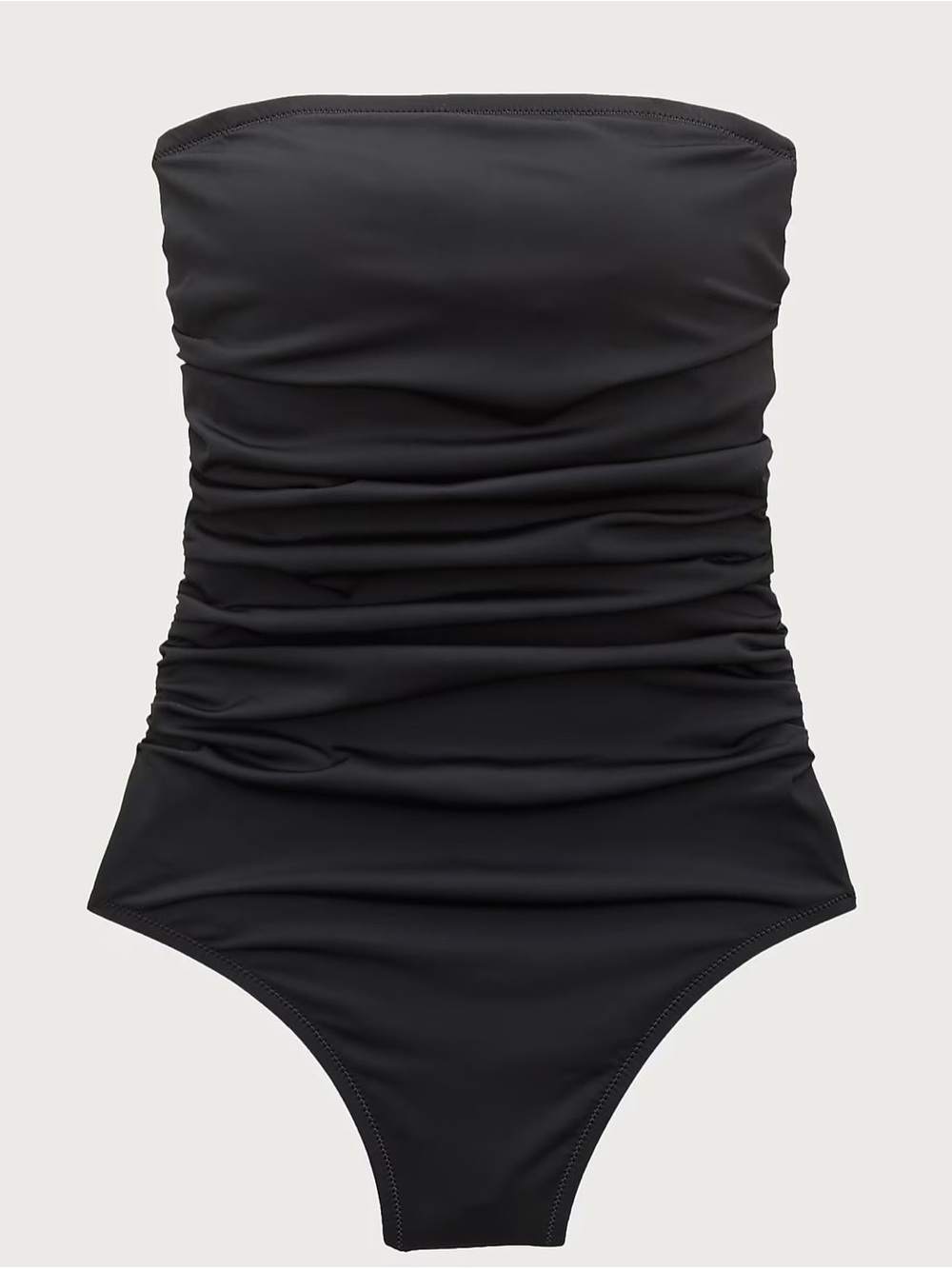 J. Crew Black Strapless Ruched One-Piece Swimsuit